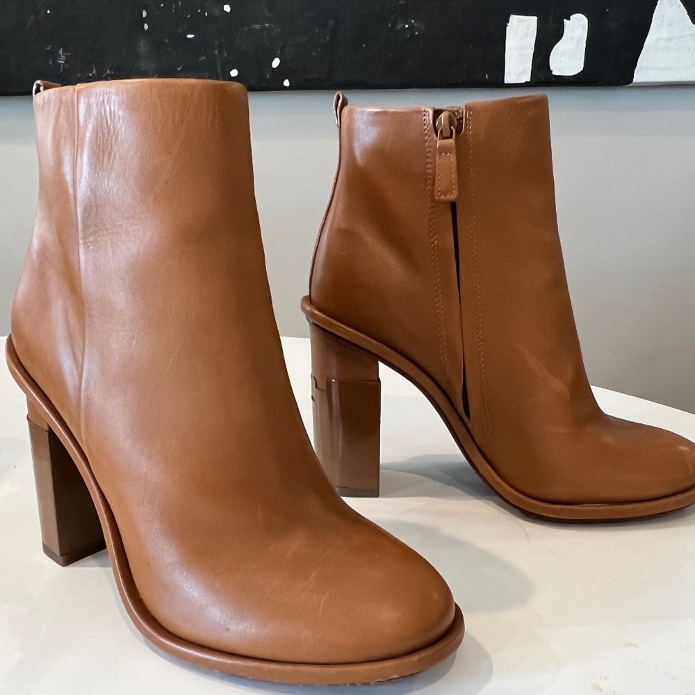 Tori Burch Cognac Leather Ankle Boot